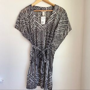 H & M Black And White Printed Bathing Suit CoverUp
